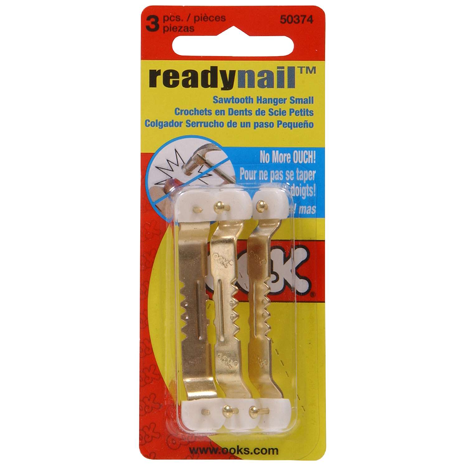 Ook OOK ReadyNail Brass-Plated Sawtooth Picture Hanger 40 lb 3 pk
