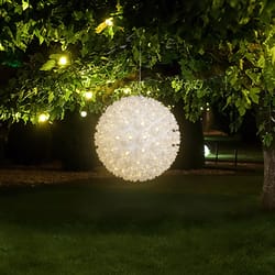 Celebrations LED Warm White Starlight Sphere 7.5 in. Hanging Decor