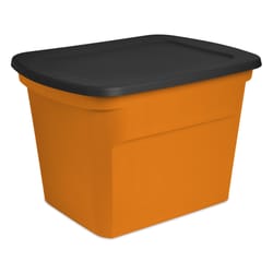 Sterilite 18 gal Orange Storage Tote 16.12 in. H X 23.5 in. W X 18.37 in. D Stackable