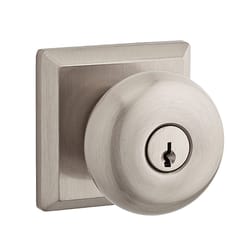 Baldwin Reserve Round Knob Satin Nickel Entry Lockset 2 in.