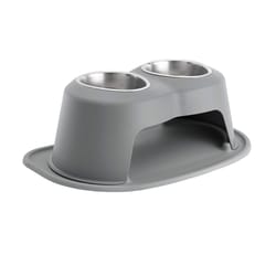 WeatherTech Dark Gray Plastic 32 oz Double Pet Feeder For Cats/Dogs