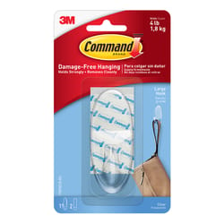 3M Command Large Plastic Hook 3.375 in. L 1 pk