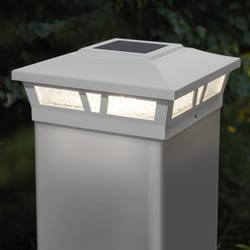 Classy Caps White Solar Powered 1 W LED Post Cap Light 1 pk