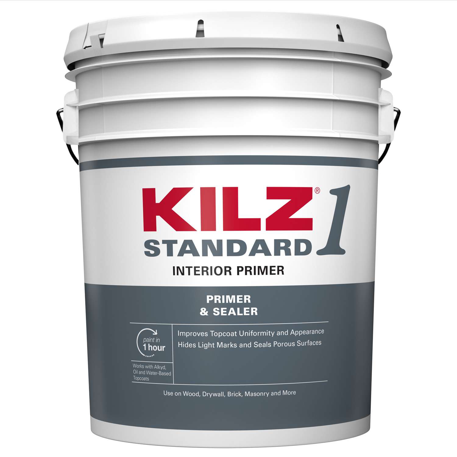 Kilz Standard White Flat WaterBased Acrylic Primer and Sealer 5 gallon