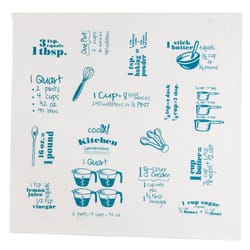 Kay Dee Cooks Kitchen Teal Cotton Conversions & Equivalents Krinkle Flour Sack Towel 1 pk