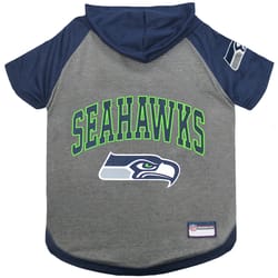 Pets First Gray Seattle Seahawks Dog Hoodie Extra Small