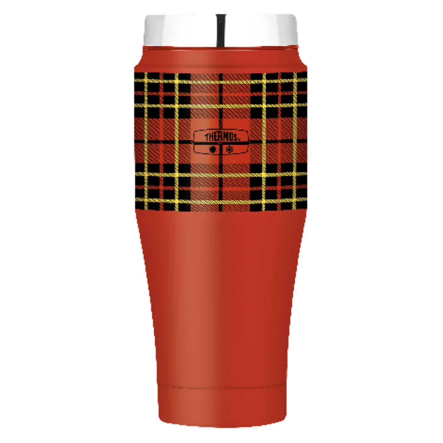 plaid thermos