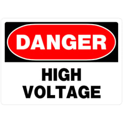 Hillman English White Danger Sign 10 in. H X 14 in. W