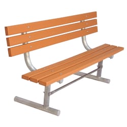 UltraSite Natural Collection Gray Steel Recycled Plastic Park Bench 36 in. H X 72 in. L X 24 in. D