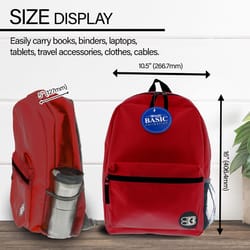 Bazic Products Basic Collection Burgundy Backpack 16 in. H X 5 in. W