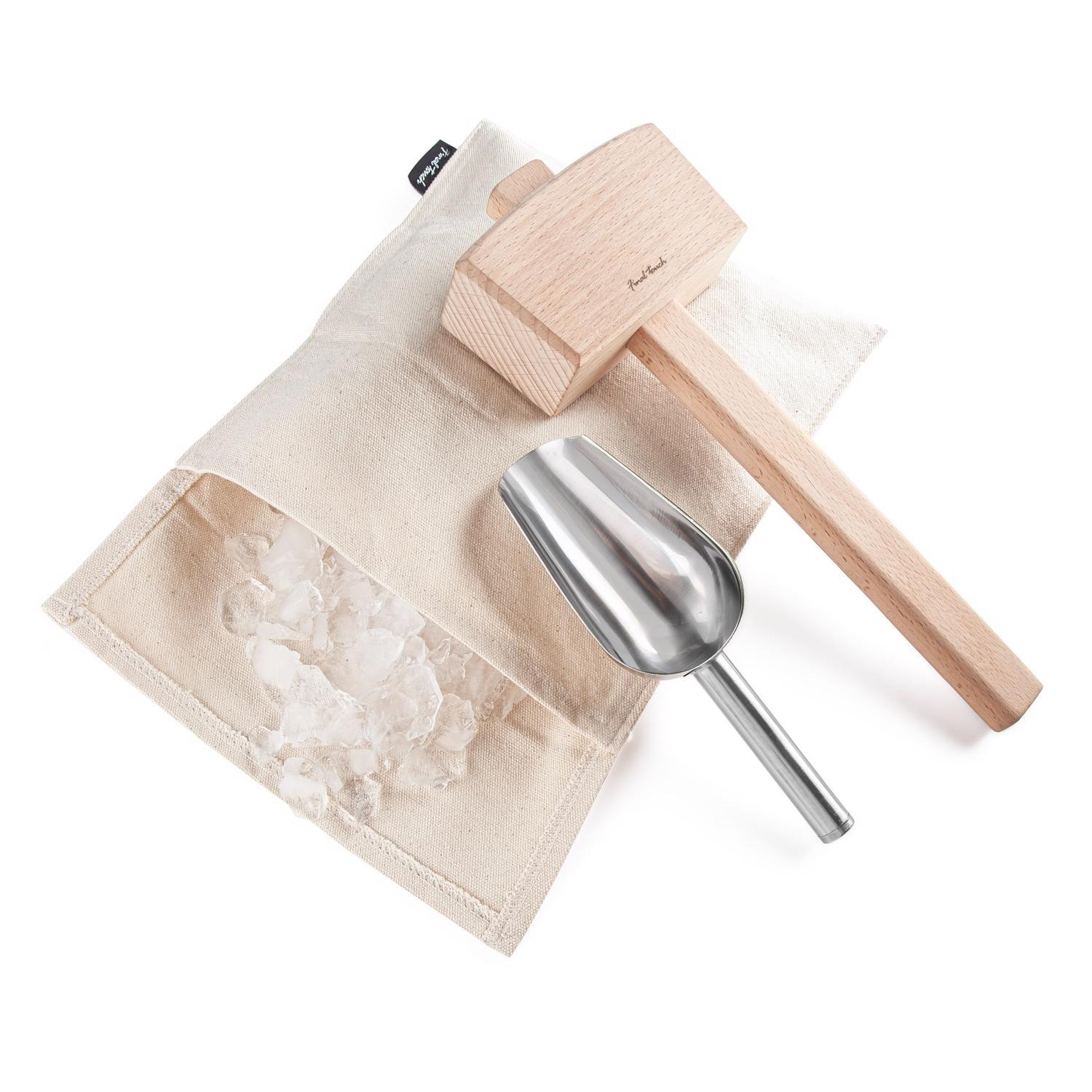 Final Touch Multicolored Canvas/Beechwood/Stainless Steel Bar Tool Set Sansujyuku sansujyuku.com