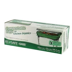 Eco-Safe Compostable 13 gal Compost Bags Twist Tie 12 pk 0.6 mil