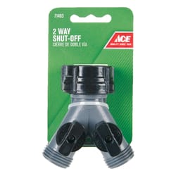 Ace Plastic Threaded Female/Male 2-Way Shut-off Valve