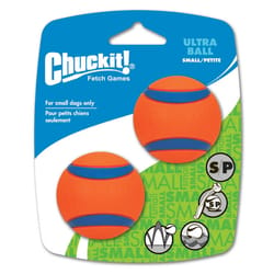 Chuckit! Blue/Orange Rubber Fetch Ball Dog Toy Small 2 pk