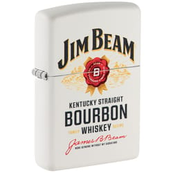 Zippo White Jim Beam Lighter 2 oz 1 pk