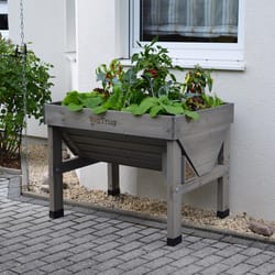 VegTrug 31.4 in. H X 29.9 in. W Wood Planter Gray