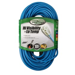 Southwire Outdoor 100 ft. L Blue Extension Cord 16/3 SJTW