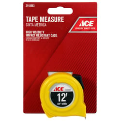 Ace 12 ft. L X 0.75 in. W High Visibility Tape Measure 1 pk