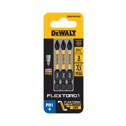 DeWalt FlexTorq Phillips #1 X 2.25 in. L Impact Driver Bit Set Steel 3 pc