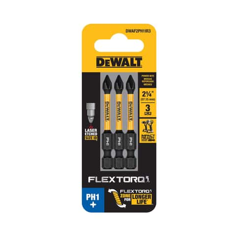 DeWalt FlexTorq Phillips #1 X 2.25 in. L Impact Driver Bit Set