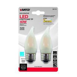 Satco . CA10 E26 (Medium) LED Bulb Warm White 40 Watt Equivalence 2 pk