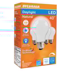 Sylvania Natural A19 E26 (Medium) LED Bulb Daylight 40 Watt Equivalence 4 pk