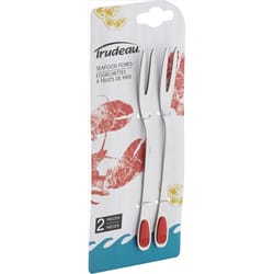 Trudeau Paprika Red/Silver Stainless Steel Seafood Forks