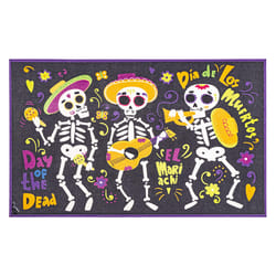 Modern Mat 20 in. W X 32 in. L Multi-Color Die de Los Muertos Polyester Door Mat