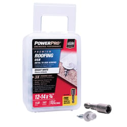 HILLMAN Power Pro No. 14 Ga. X .75 in. L Hex Drive Washer Head Coarse Roofing Screws