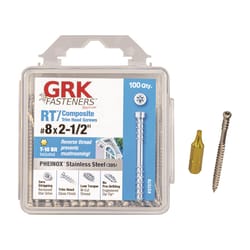 GRK Fasteners RT Composite No. 8 X 2-1/2 in. L Star Reverse Screws 100 pk