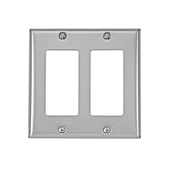 Leviton Antimicrobial Powder Coated Gray 2 gang Stainless Steel Decorator Wall Plate 1 pk