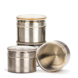 RSVP International Endurance Silver Stainless Steel Clear Top Magnetic Cans 4 oz