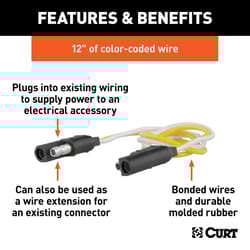 CURT 2 Flat Connector Plug and Socket 12 in.
