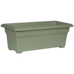 Novelty 10 in. H X 27 in. W X 12 in. D Plastic Countryside Tub Patio Planter Sage