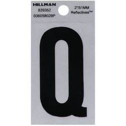 Hillman 2 in. Reflective Black Vinyl  Self-Adhesive Letter Q 1 pc