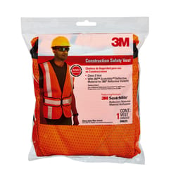 3M Scotchlite Reflective Safety Vest with Reflective Stripe Orange One Size Fits Most