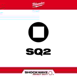 Milwaukee Shockwave Square Recess #2 X 1 in. L Impact Insert Bit Set Steel 10 pc