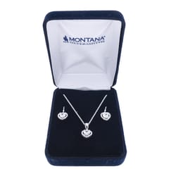 Montana Silversmiths Women's Frozen Heart Teardrop Silver Jewelry Sets Brass Water Resistant