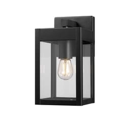 Globe Electric Matte Black Solar Powered 1 W LED Lantern 1 pk