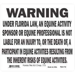 Signs Up English White Warning Sign 11.5 in. H X 12.75 in. W