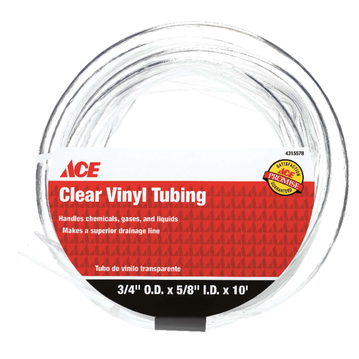 Ace ProLine 5/8 in. D X 3/4 in. D X 10 ft. L PVC Vinyl Tubing Ace Hardware