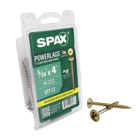 SPAX PowerLags 5/16 in. X 4 in. L Washer Yellow Zinc Carbon Steel Lag ...