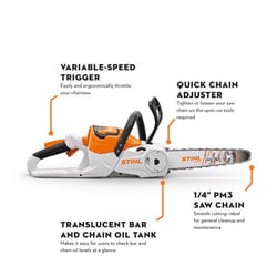 STIHL MSA 60 C-B 12 in Bar Tool Only 12 in. 36 V Battery Chainsaw Tool Only Picco Micro Mini 3 PM3 1