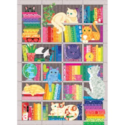 Cobble Hill Rainbow Cat Quilt Jigsaw Puzzle 1000 pc