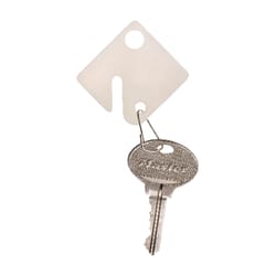 Master Lock Plastic White Rectangle Key Tag