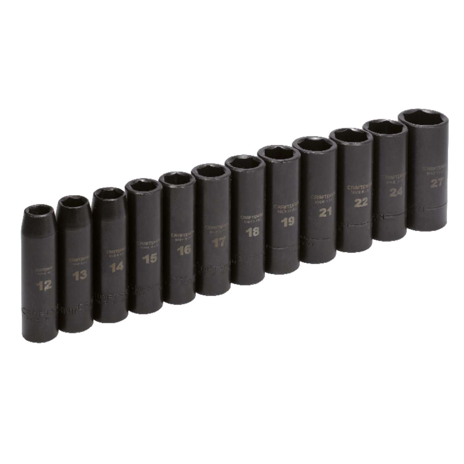 Craftsman 27 mm x 1/2 in. drive Metric 6 Point Deep Impact Socket Set