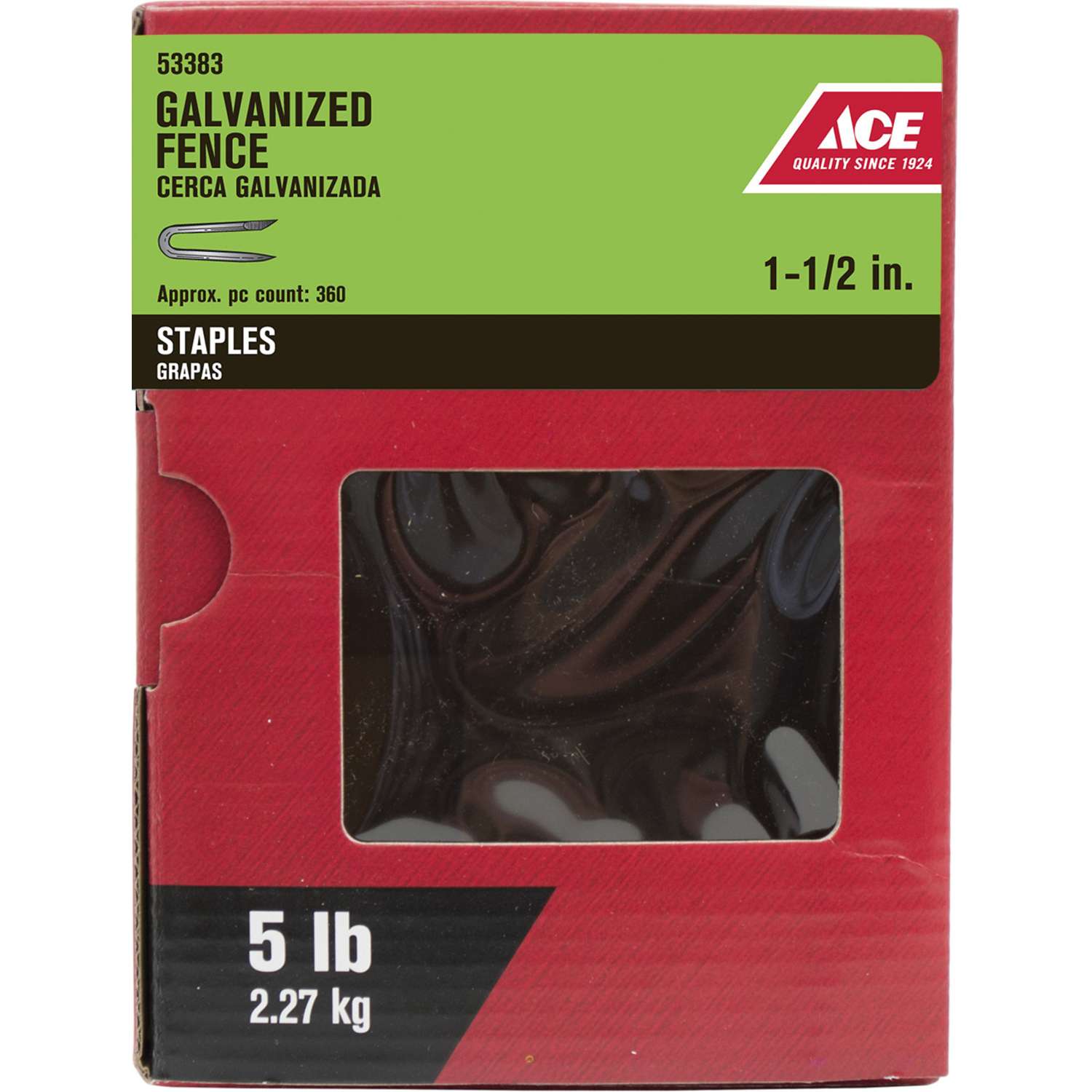 Ace 1-1/2 in. L Galvanized Steel Fence Staples 5 lb - Ace Hardware