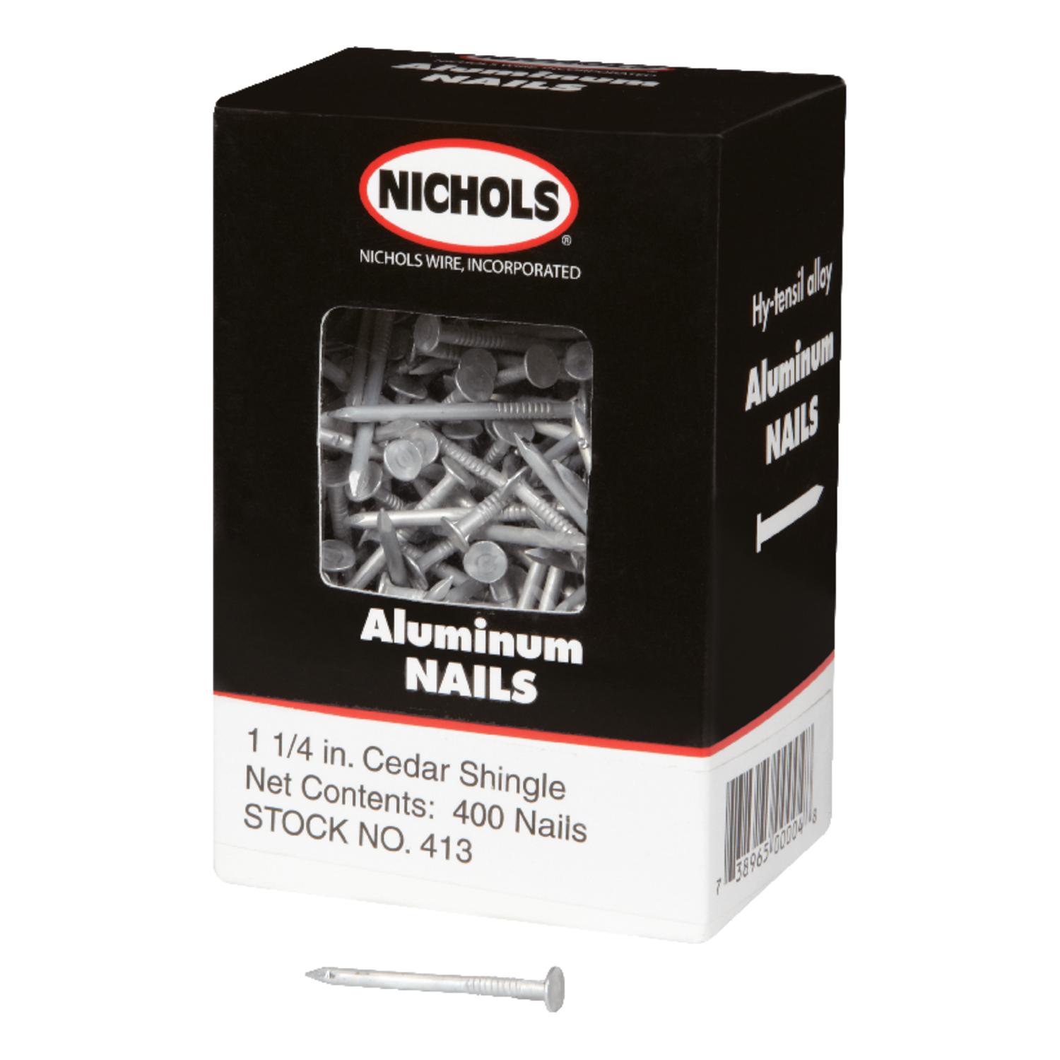 UPC 738965000048 product image for Nichols Wire 1-1/4 in. L Shingle Aluminum Nail Round Head Smooth 400 400 pc. | upcitemdb.com
