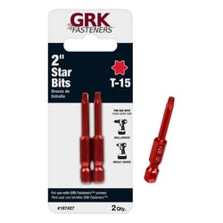 GRK Fasteners Star T15 X 2 in. L Power Bit Carbon Steel 2 pc