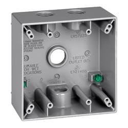 Sigma Engineered Solutions New Work 31 cu in Square Die-Cast Metal 2 gang Weatherproof Box Gray